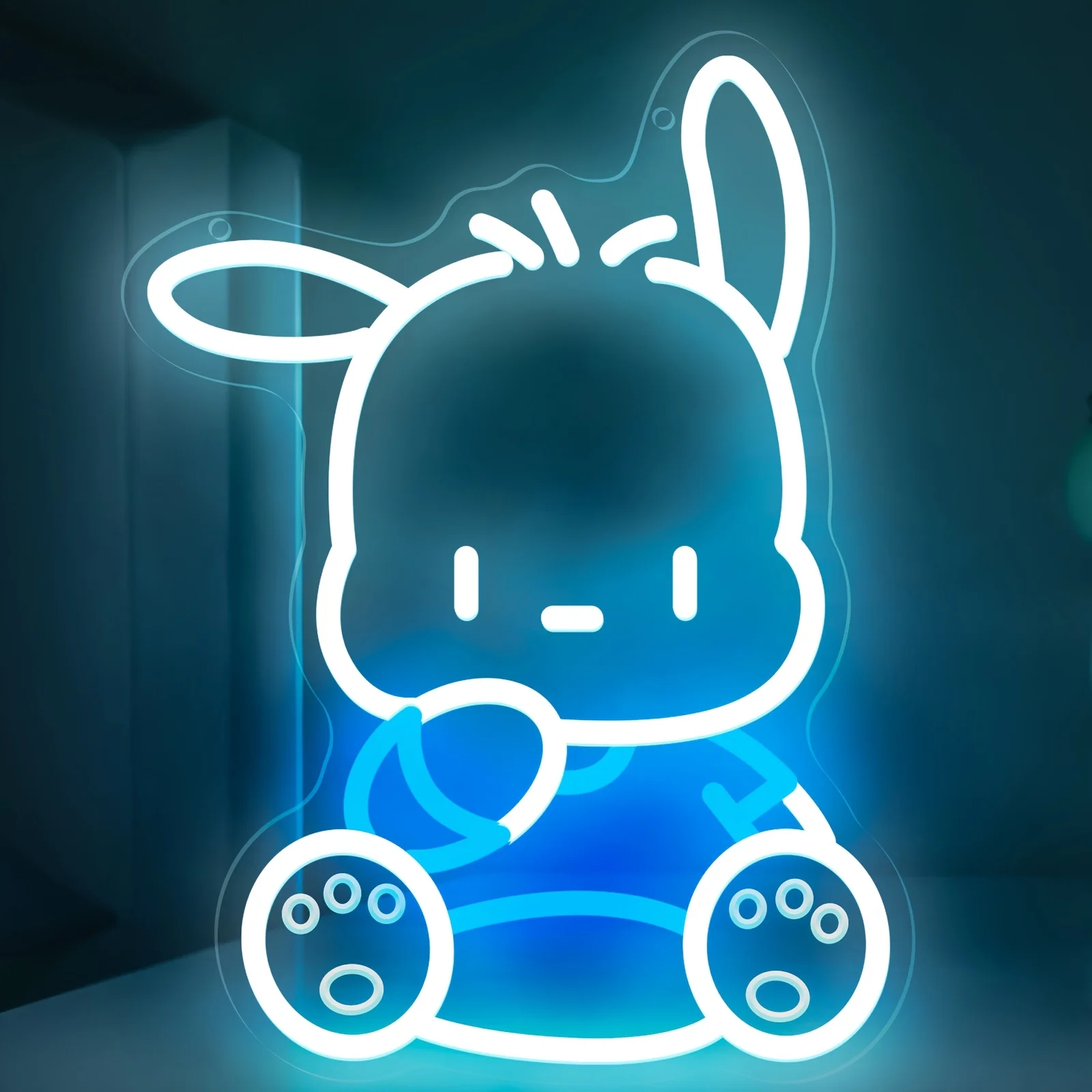 Pochacco ป้ายนีออนน่ารัก LED หรี่แสงได้ Night Light สําหรับห้องนอนเกม Room Wall Decor USB Power วัยรุ่นของขวัญวันเกิดเพื่อน