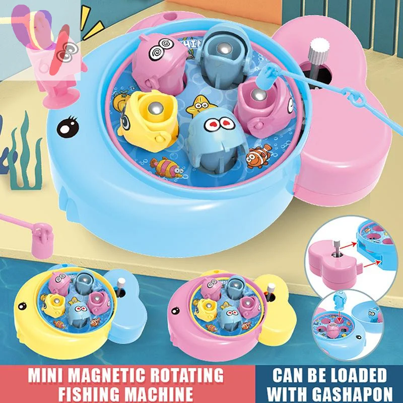 Hot Sale Mini Magnetic Rotating Fishing Toy With Cute Cartoon Design And Gachapon Function Perfect For Kids Family Play Gifts