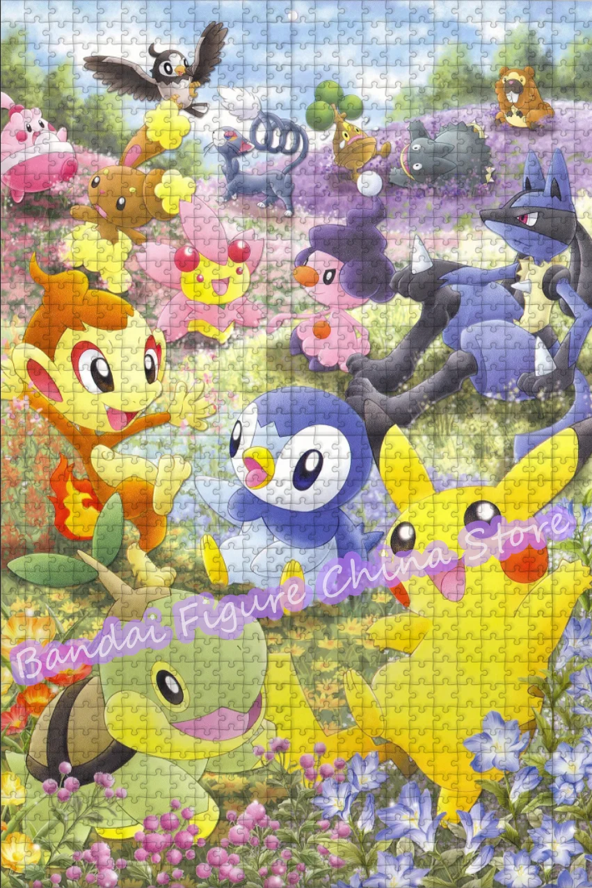 Pokemon Jigsaw Puzzle Pikachu Charizard Gyarados Squirtle Charmander Cartoon Print Puzzle Kids Educational Christmas Toys