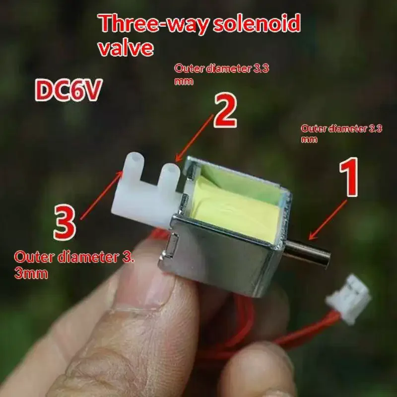 1Pcs 2-Position 3-Way Air Water Flow Control Micro Valve DC 5V 6V Mini Electric Solenoid Air Valve DIY Blood Pressure Monitor