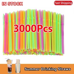 50-3000PCS Multicolor Black Drinking Straws Cocktail rietjes Cola Bar Party Wedding Kitchen Beverage Straw pajitas Wholesale