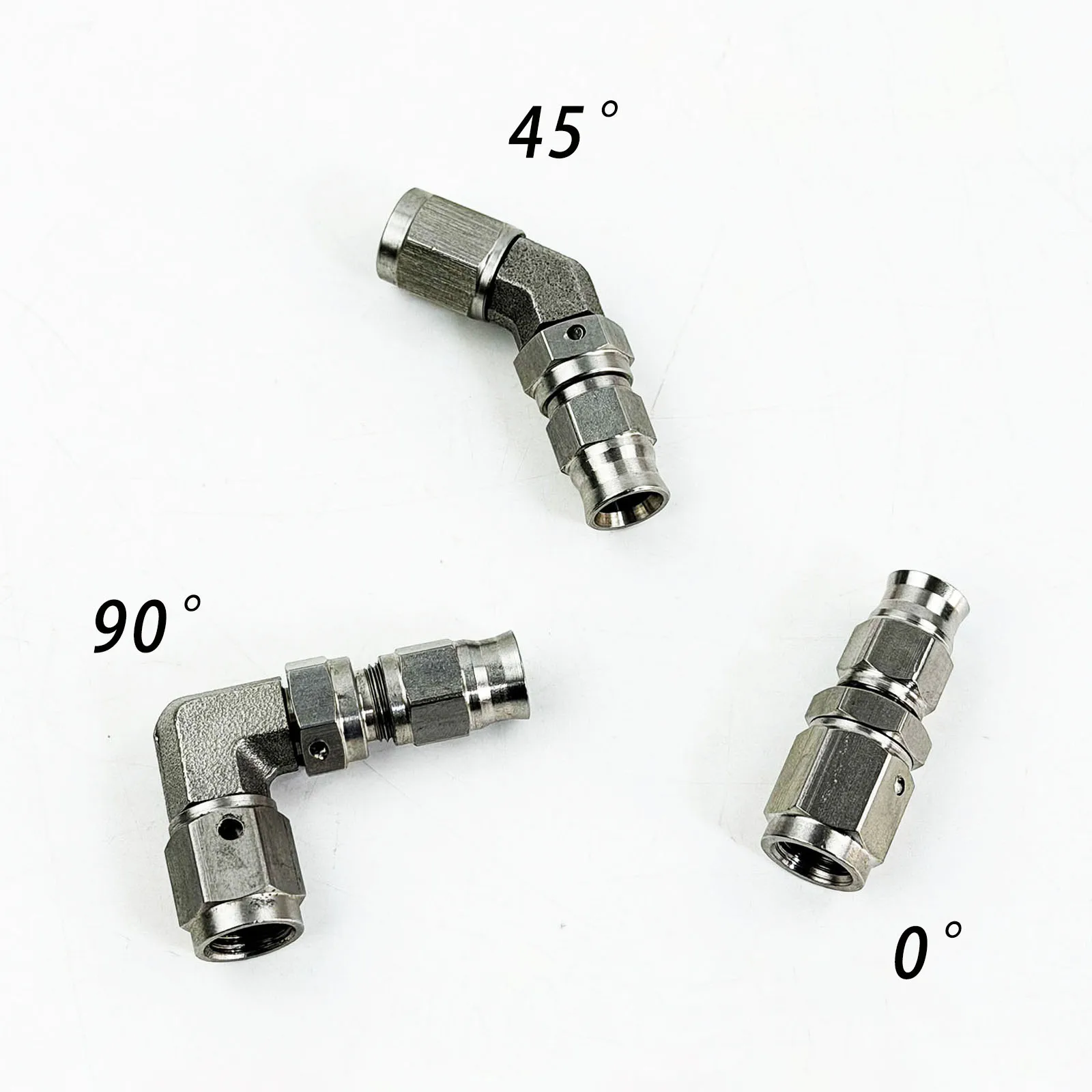 AN3 Stainless Steel Brake Quick Connect Fitting 0° 45° 90° Straight Elbow Adapter Car Brake Line Hose Connector Racing Parts