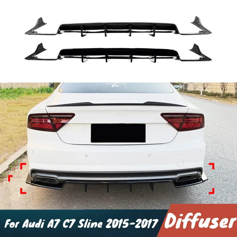 Für Audi A7 C7 Sline 2015-2017 Auto Heckdiffusor Spoiler Schutzabdeckung Karosserie-Kit Exterieur Tuning Zubehör
