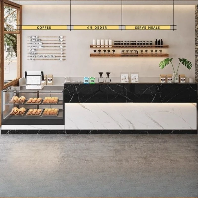 Coffee shop milk tea shop bar counter display cabinet cake shop checkout page shopping mall bar