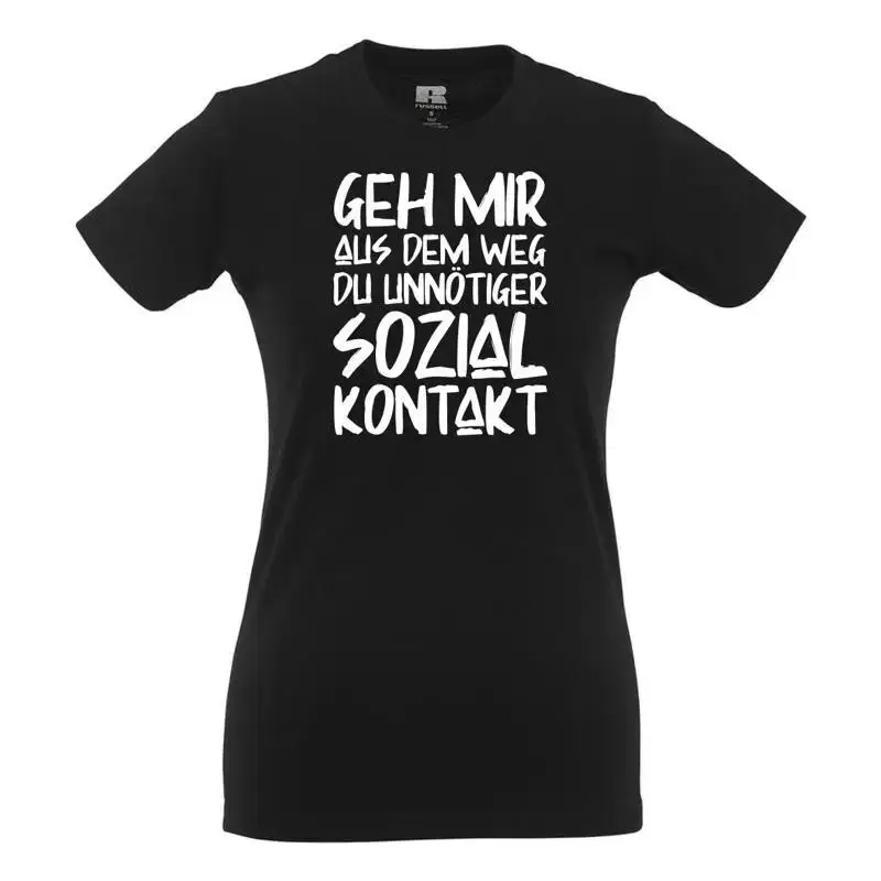 Get Out Of My Way You Unnecessary Social Contact I Girlie Shirt