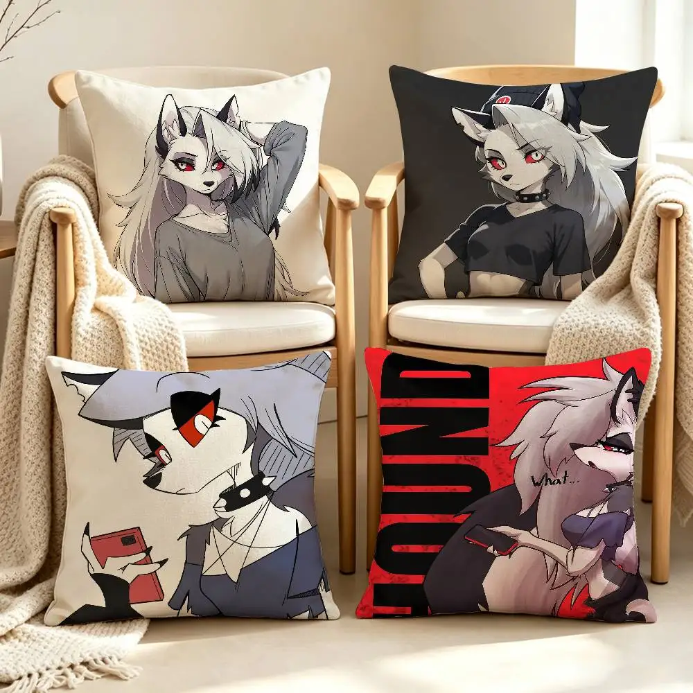 L-Loona H-Helluva Boss Custom Double Sided Print Square Pillow Cushion Cover