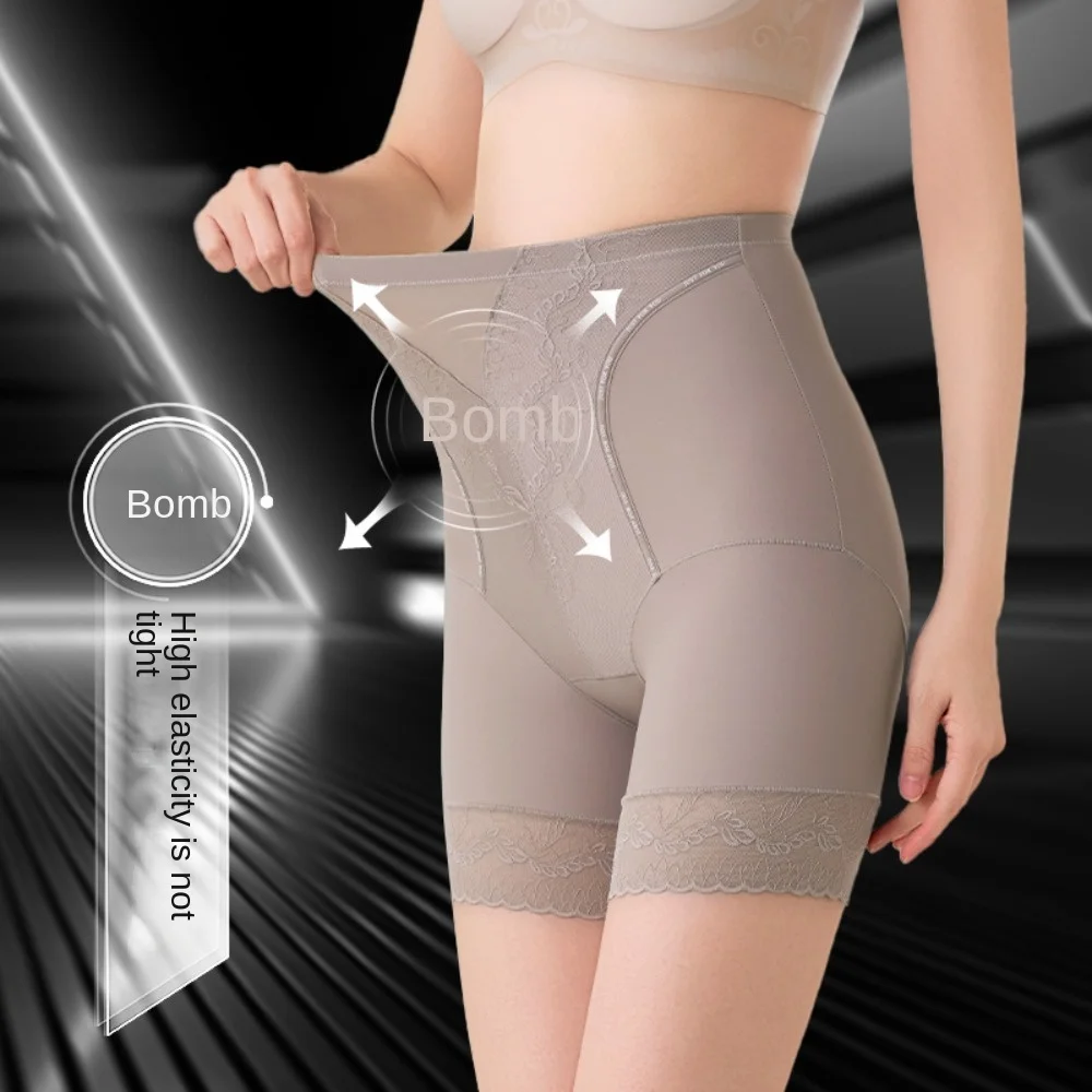 Groot formaat Shapewear slipje Dames Hoge taille Moerbeizijde Kruis Naadloos ondergoed Buikcontracterend Traceless