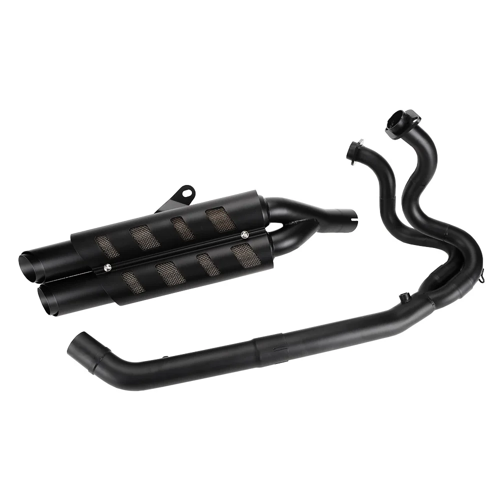 كاتم صوت مزدوج الانزلاق على الدراجة النارية سهل الارتداء نظام أنابيب العادم الكامل مناسب لملحقات Kawasaki Eliminator 500 SE ABS 2024-2025