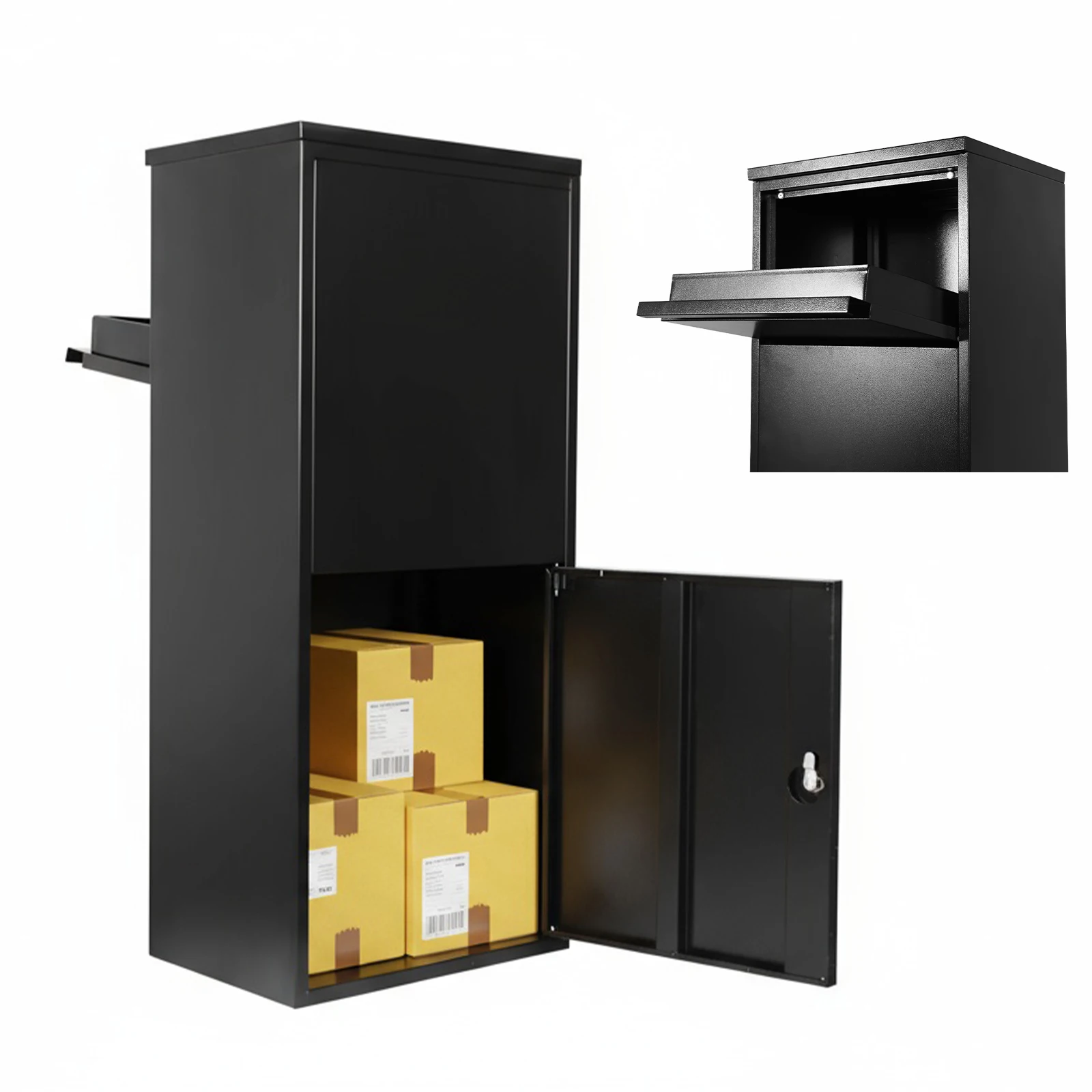 

Lockable Parcel Storage Box Large Capacity Front Porch Package Box Weather Proof for House Porch Curbside