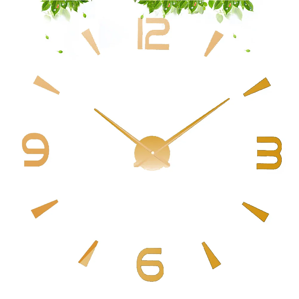 

Acrylic Mirror Oversize Round Silent Wall Clock Number Dial Decorative Wall Clock for Living Room Bedroom Office