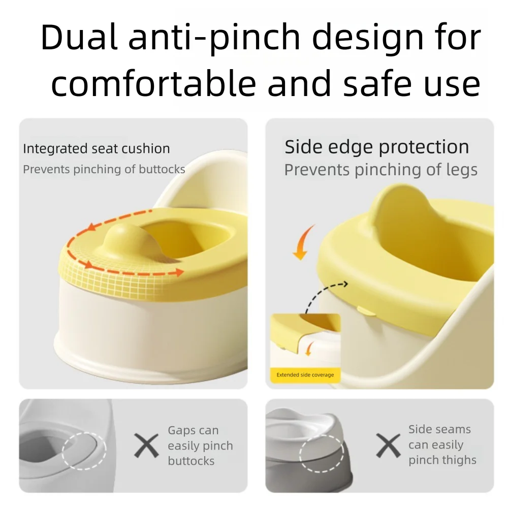 Kursi Toilet Latihan Multifungsi Anti-Selip dengan Pola Kartun dan Sandaran Khusus untuk Anak Usia 1-6 Tahun