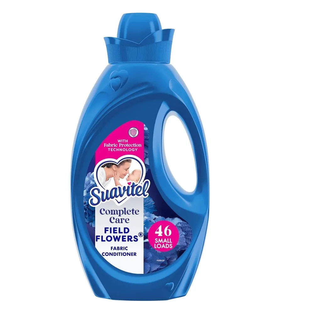 Liquid Fabric Softener and Conditioner Concentrated Refill Large 46 fl oz Bottle Long Lasting Field Flowers Scent for Laundry Freshness Soft Clothes