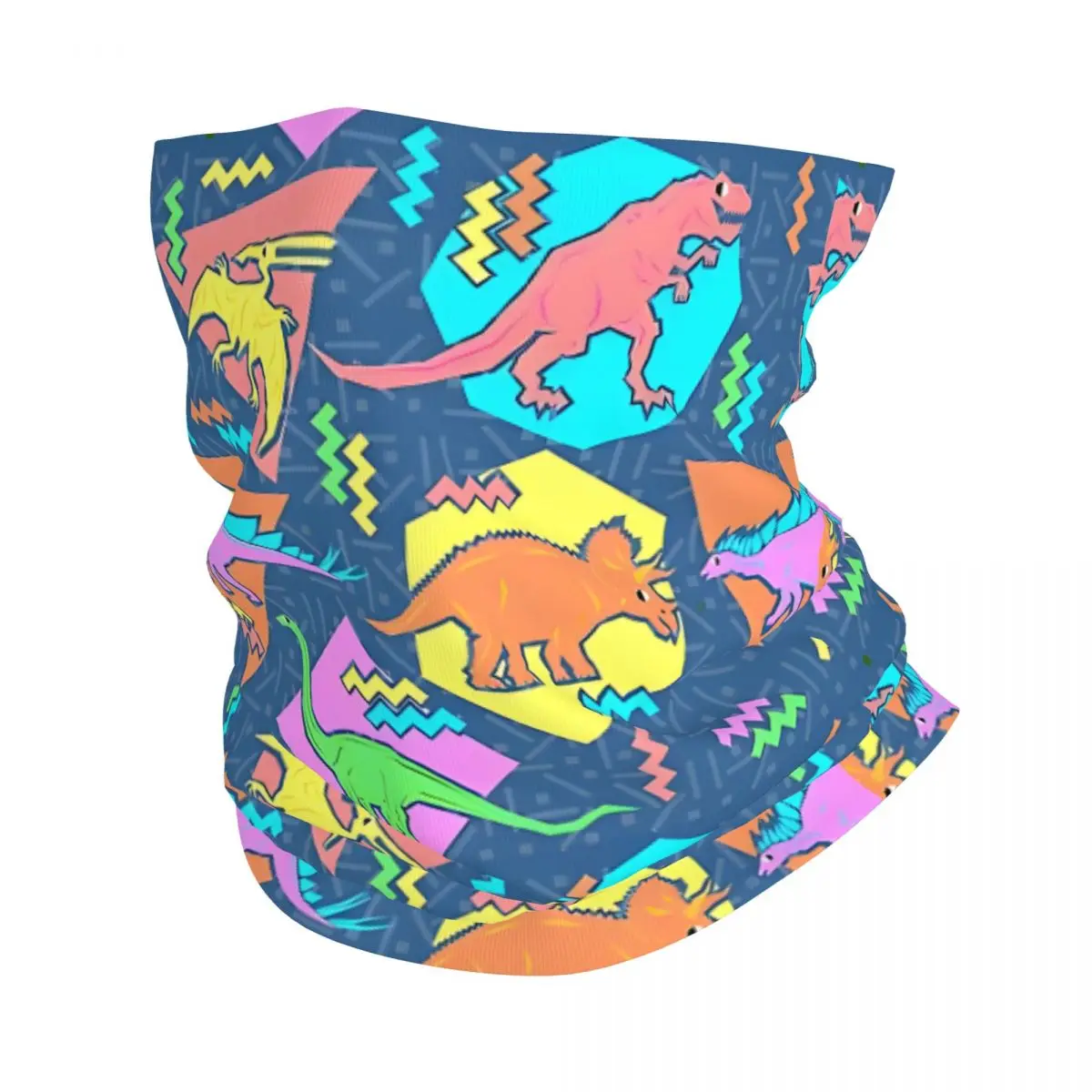 Nineties Dinosaurs Pattern Iphone Case Scarf Neckerchief Neck Face Mask Polyester