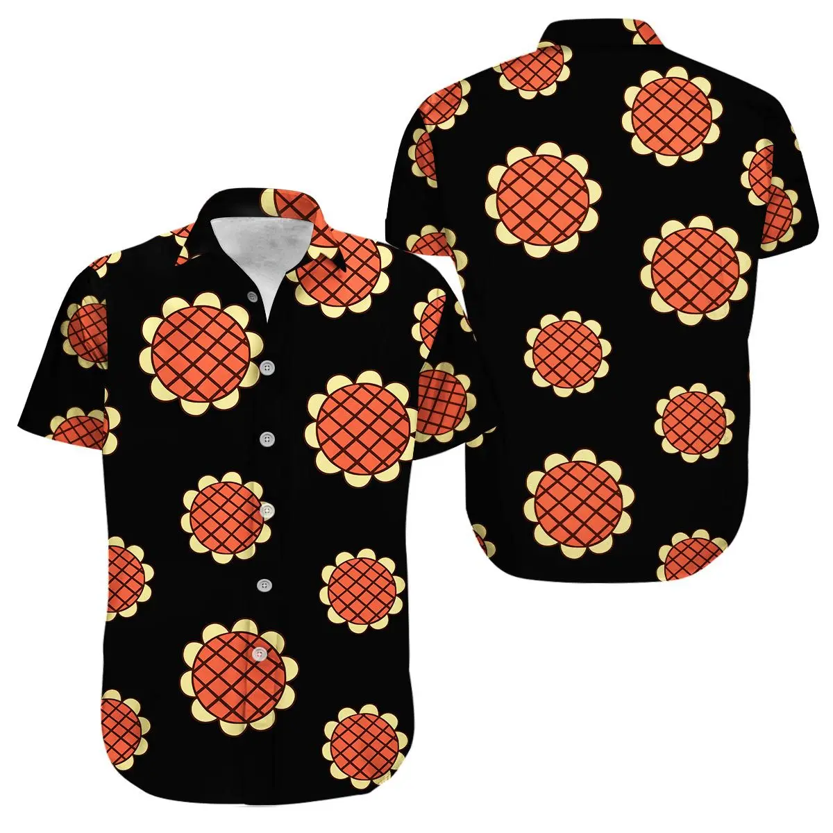 Sunflower Button Shirt New World Dressrosa, for Fan Anime, Short Sleeves Button Down Hawaiian, Gift for Men, Gift for men