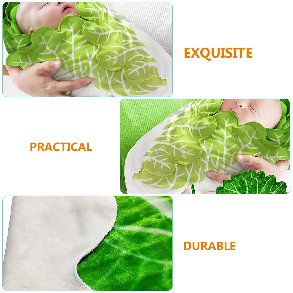 

1Set Baby Blanket Chinese Cabbage Design Soft Newborn Swaddle Blanket Infant Sleep Wrap Cozy Warmer Toddler Bedding