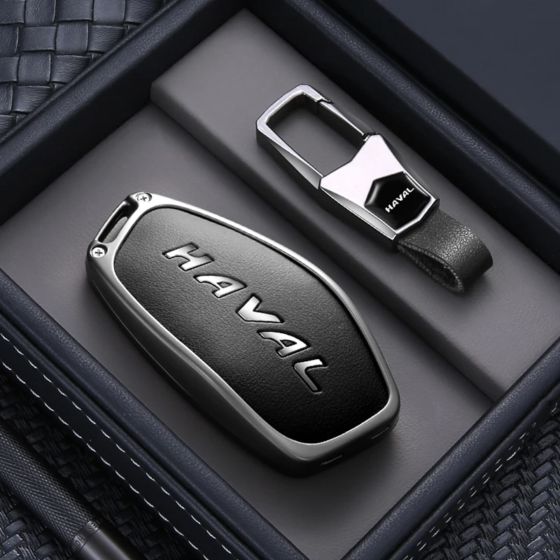 Zinc Alloy Wrapped Key Fob Holder Shell Keychain For Haval H6 Jolion Dargo H6L Smart Remote Anti‑scratch Auto Supplies