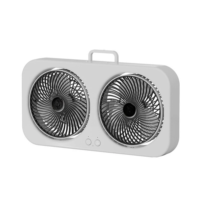 

Double head desktop fan portable usb charging office home bedroom large wind fan