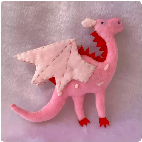 18*12cm Dinosaur keychain Fabric cloth kit doll Craft DIY Sewing set Handwork Material DIY needlework supplies