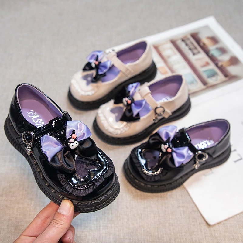 

Кожаные туфли для девочек в стиле Лолита, туфли принцессы Куроми, туфли с мягкой подошвой, весенние и осенние детские туфли для девочек, белые и черные туфли, размеры 26-36.