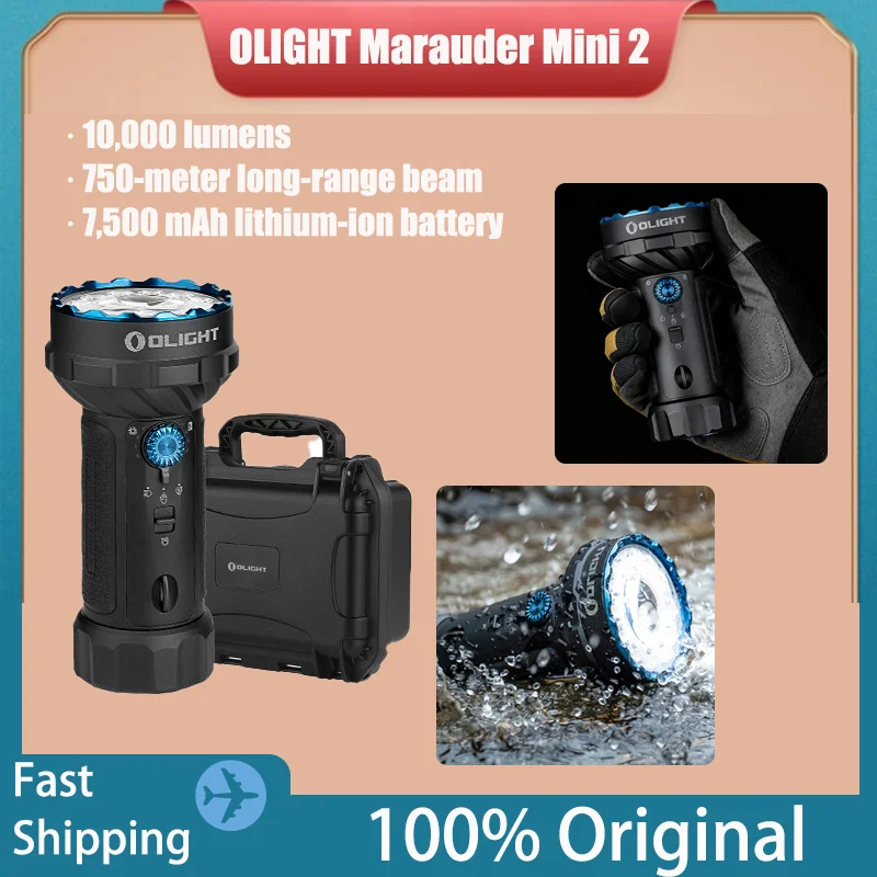 New Flagship OLIGHT Marauder Mini 2 Super Bright 10000 Lumens Flood & Spot Torch USB-C Rechargeable Outdoor Search Flashlight.