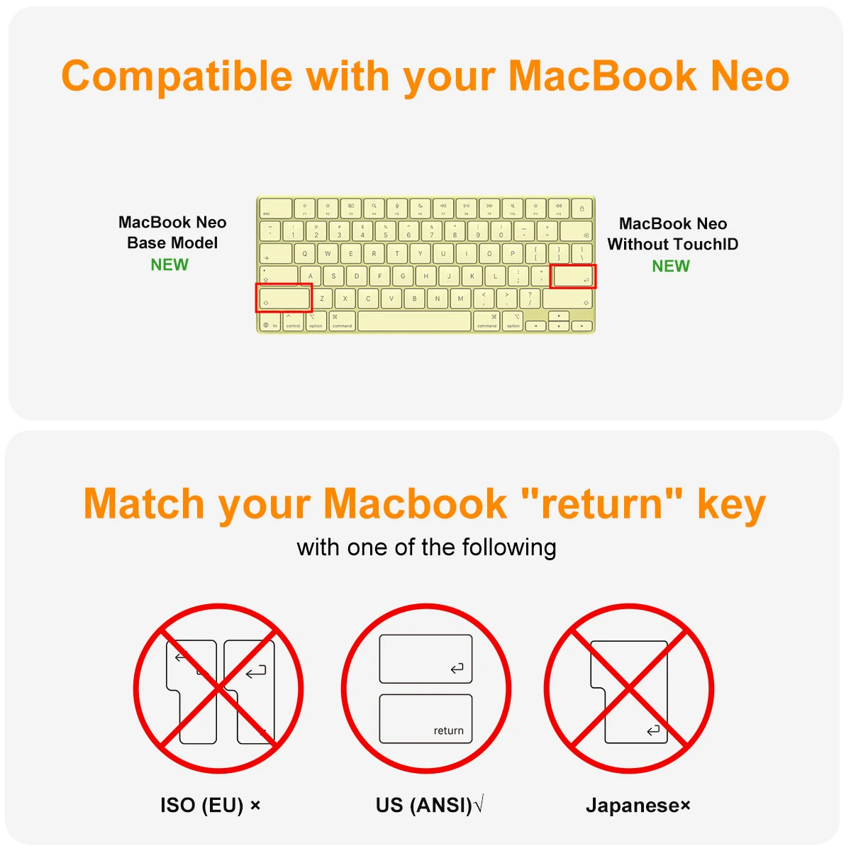 Gradient English Keyboard Cover US Layout for MacBook Neo 13 inch (A18) Pro 2026 Release Model A3404 256GB Without Touch ID