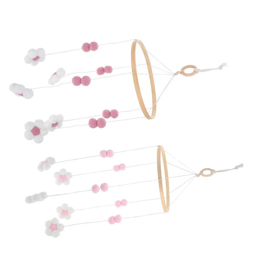 

2Pcs Baby Nursery Decoration Boho Nordic Flower Wind Chime Crib Mobile Handmade Soft Pastel Colors for Girls