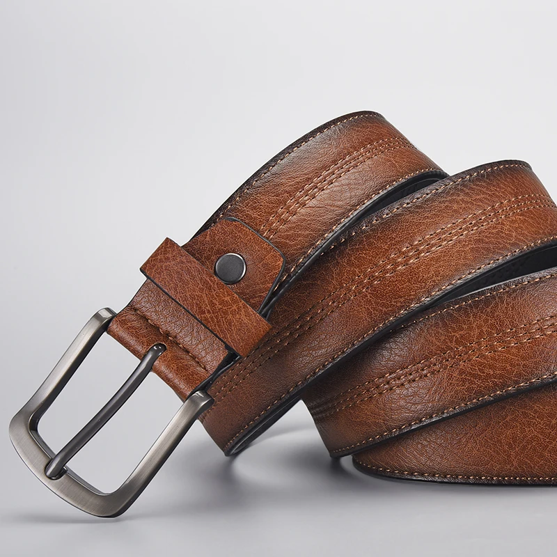 Men's Fashion Casual Microfiber Leather Belt Single Pin Buckle for Outdoor Banquets First Choice in Style And Comfort