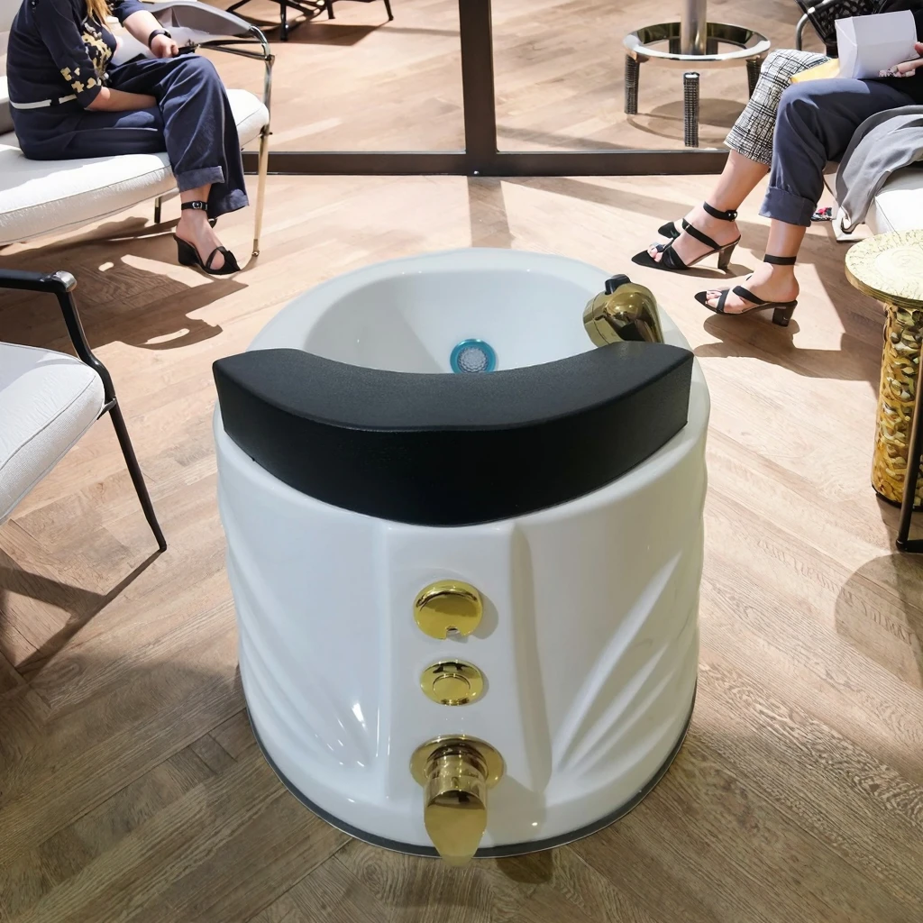 

Convenient Manicure & Pedicure Spa Accessory Foot Bath Therapy Chair with Surfing Pool & Shower Pedicure Bowl