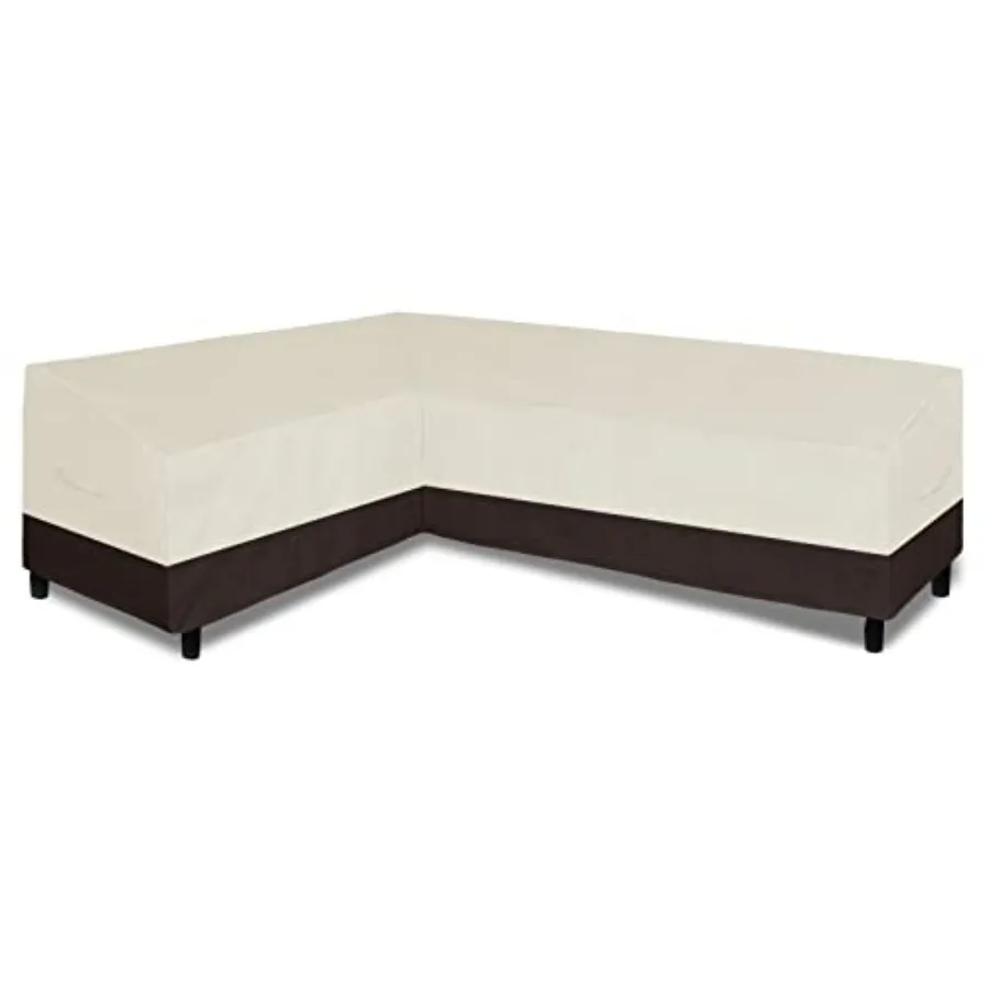 

Patio L-Shed Sectional Sofa Cover Waterof Outdoor Sectional Cover Heavy Du Gar Furnie Cover wi Air Vent Left FinBeige/D Brown