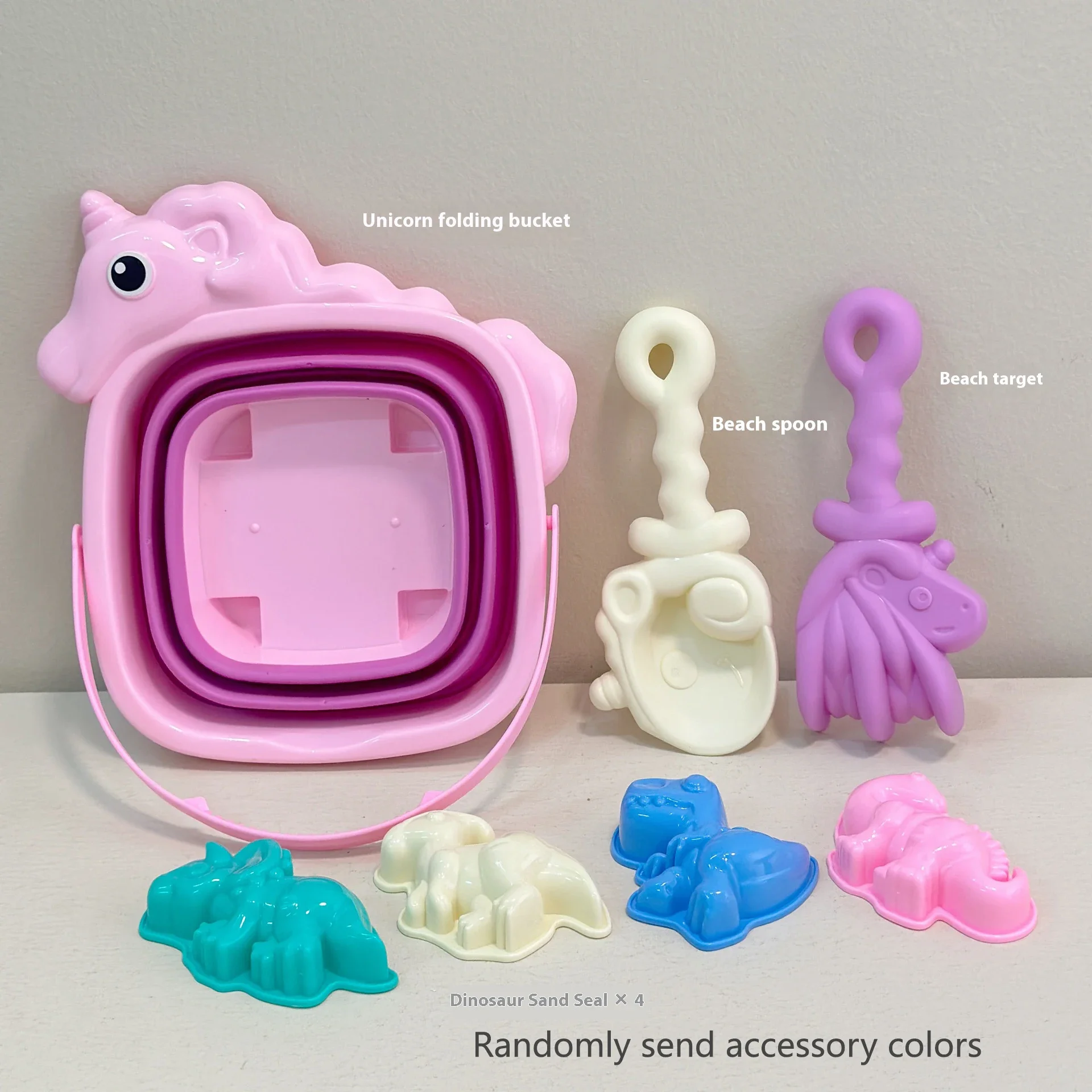 Creative sand tools and fruit molds - perfect for playing and traveling Foldable bucket beach toys set #2