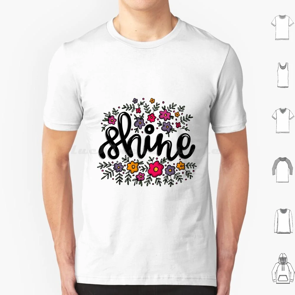 Shine With Flower T Shirt 6xl Cotton Cool Tee Shine Flower Gold Flowers Beautiful Plant Nature Garden Summer Red Sun Green Cool