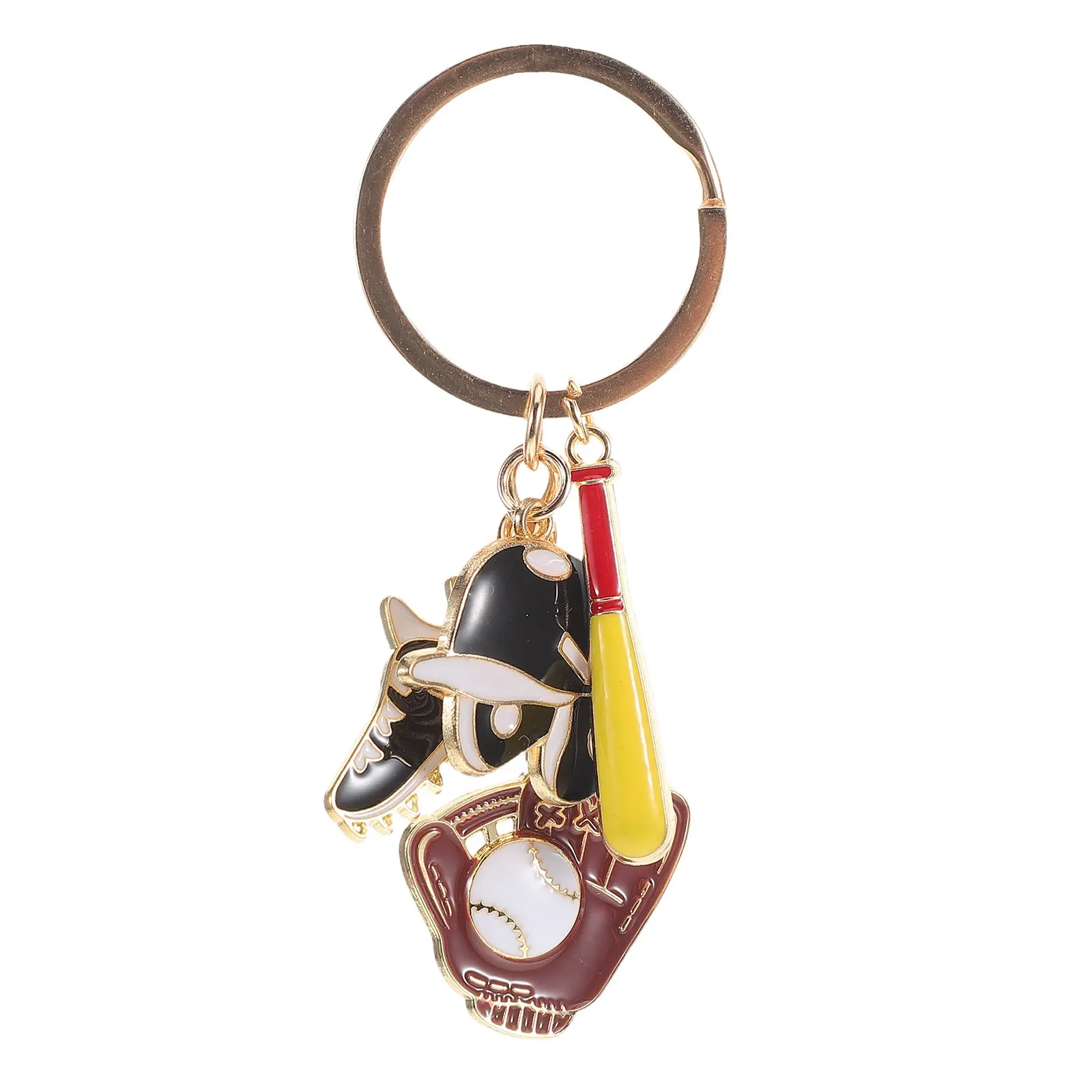 Baseball Theme Keychain Ball Alloy Pendant Key Ring Sports Fan Accessory Decorative Bag Charm Party Favor Souvenir