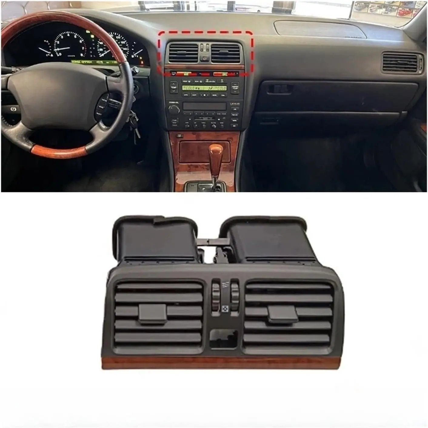 Compatible For Lexus LS400 1998 1999 2000 Front Dashboard Air Conditioner Outlet A/C Air Conditioning Vents