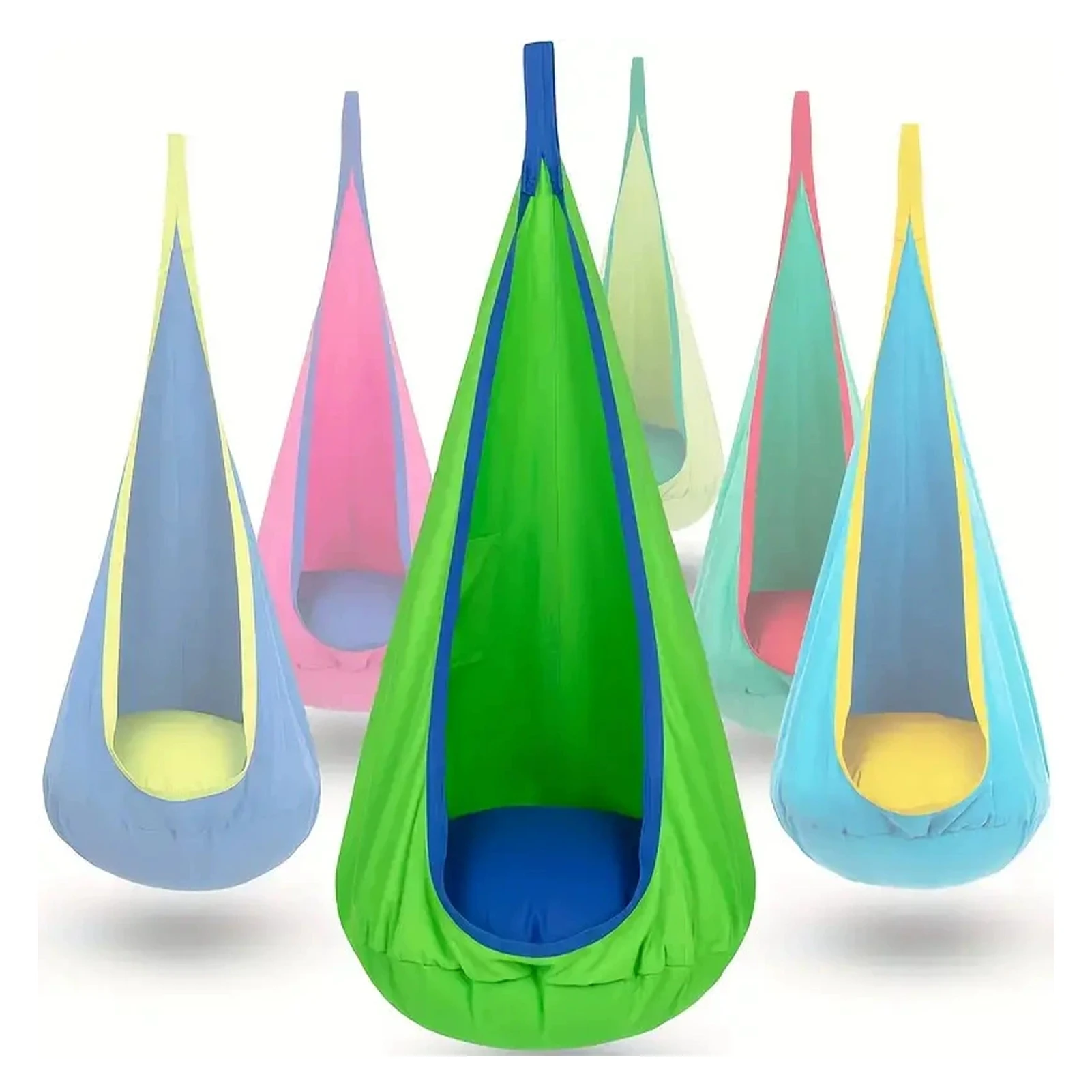 

Гамак-качели из 6 предметов, сверхпрочная емкость, легкая очистка оборудования, хранилище, подходит для дома, улицы и кемпинга