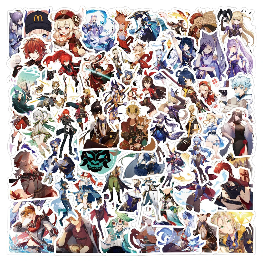 10/30/60PCS Genshin Impact Anime Cartoon Stickers Game Decals Cute DIY Skateboard Fridge Motorcycle Graffiti Kid Joke Sticker