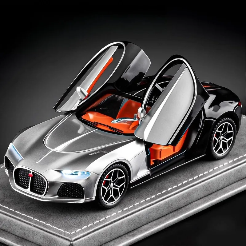 1: 32 Bugatti die-casting alloy car model with multiple doors and sound and light functions desktop decoration toys holiday gift