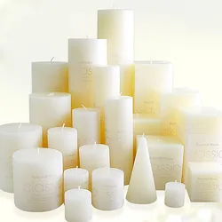 Ivory white yellow smokeless and odorless candle