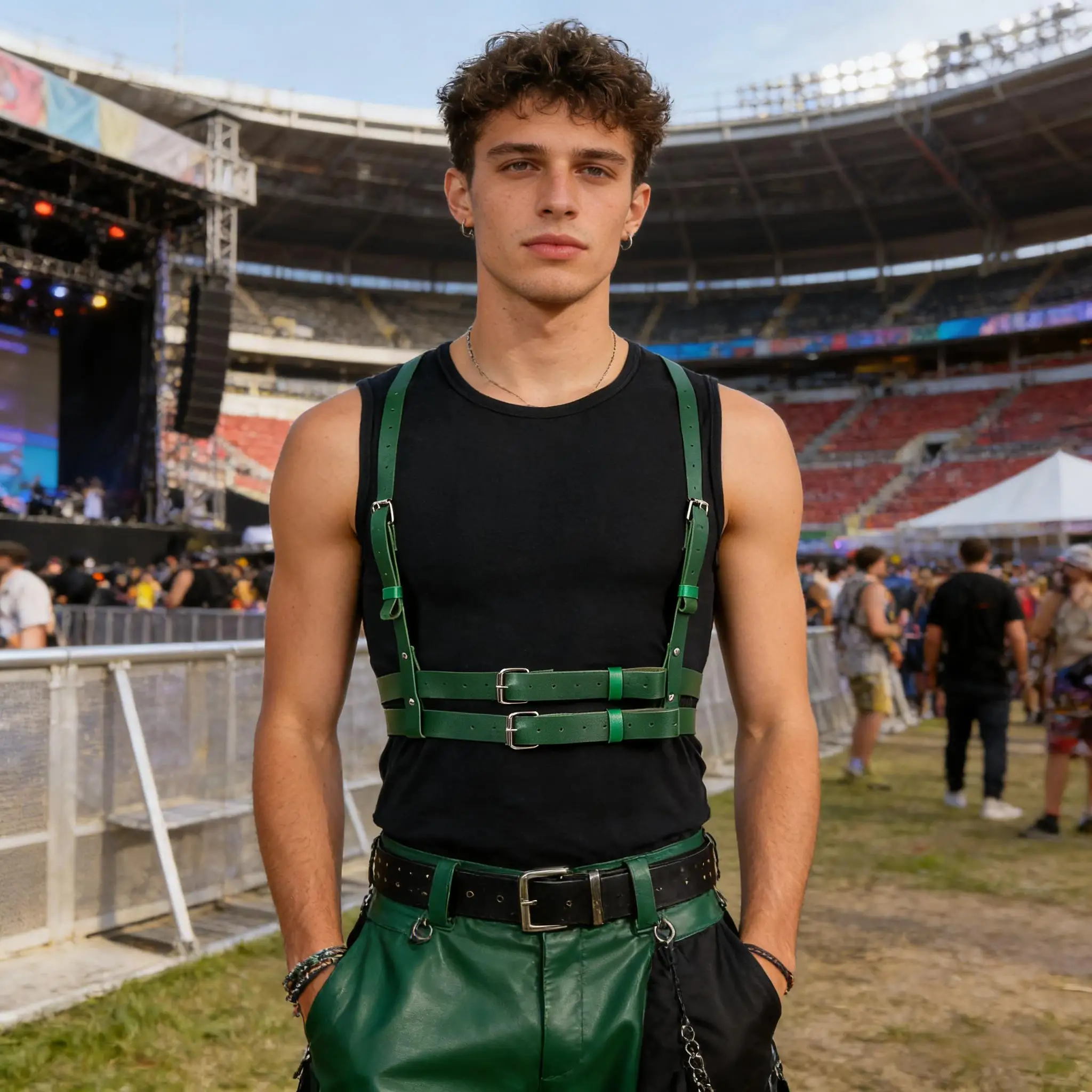 

Men' PU Chest Harness-Layering Accessory Suitable for Nightclub Outfits, Clubwear & Performance Wear