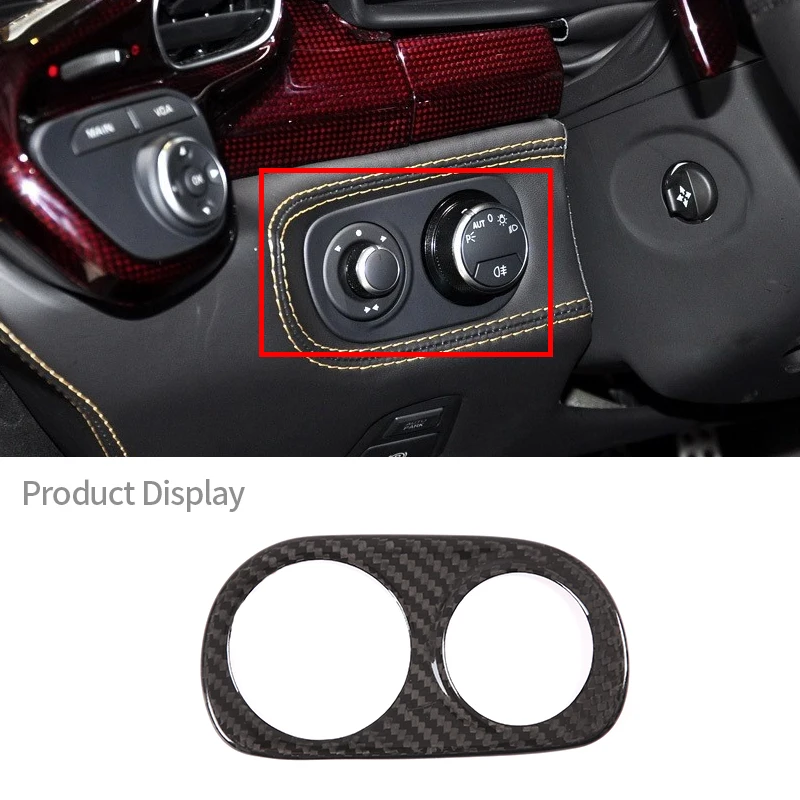 

For Ferrari 458 2011-2016 Real Carbon Fiber Auto Headlight Switch Buttons Frame Cover Trim Sticker Car Interior Accessories