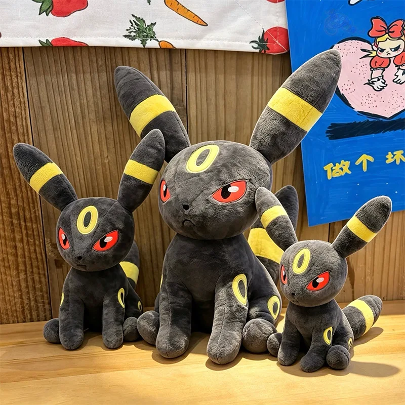 Umbreon Anime Plush Toy Soft Fluffy Stuffed Animal Doll Cute Collectible Figure Home Ornament Birthday Gift for Kids Collectors