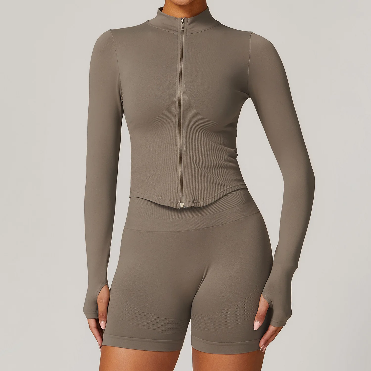 

Zipper Long Sleeve Women Yoga T-shirts Fitness Jacket Solid Sports Top Running Shirts Sexy Quick Dry Gym Crop Tops Sport Wear