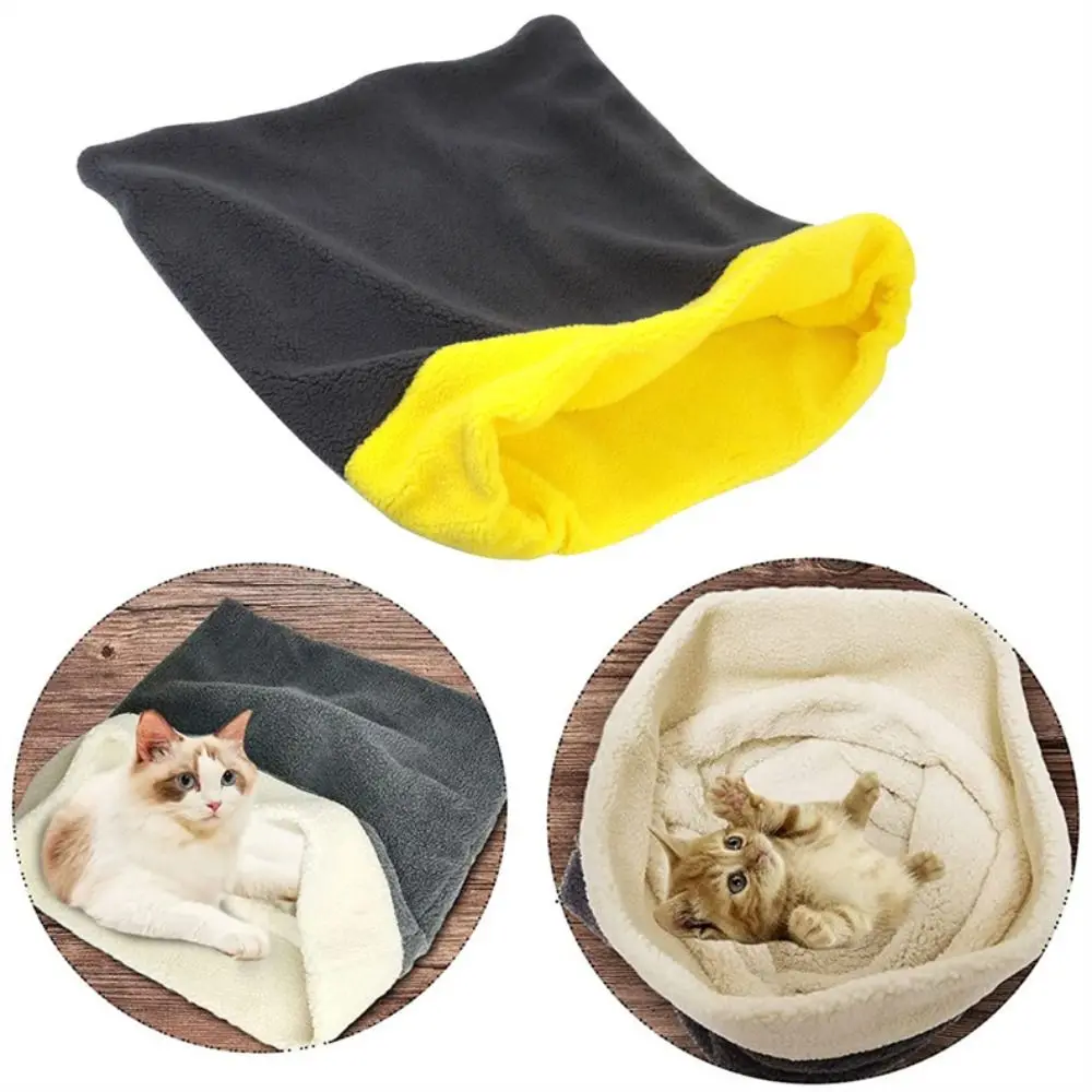 Comfortable Pet Snuggle Sack Cat Sleeping Bag Cotton Thickened Sleeping Bag Nest Winter Washable Cat Bed Cave