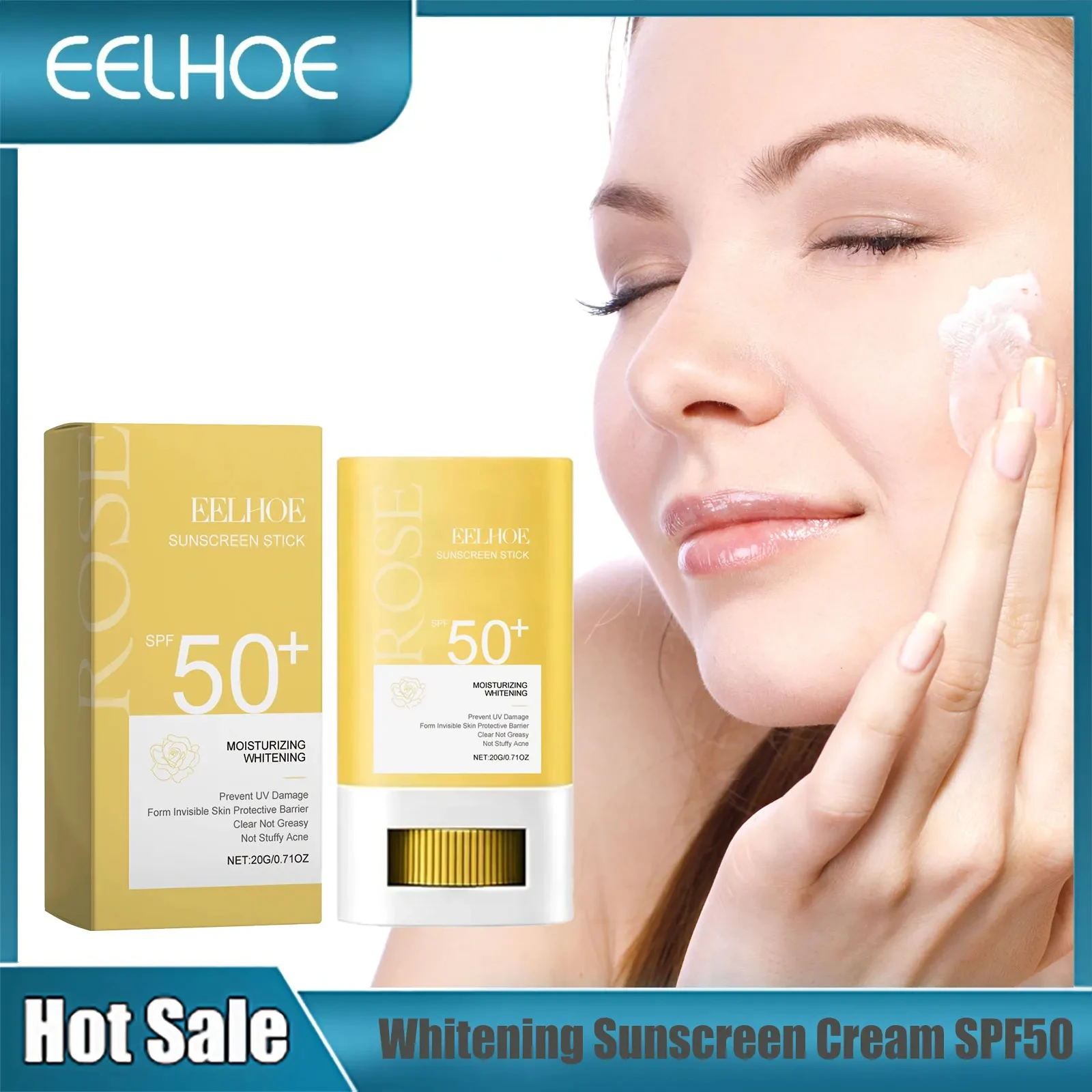 

EELHOE Sunscreen Whitening Cream Spf50 Uv Protection Sunblock Brightening Face Body Blenching Skin Care Sun Protection Cream 20g