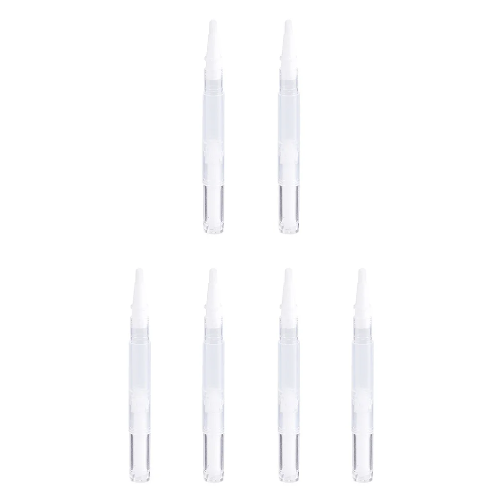 ปากกาปลอมขนตาแบบน้ำ 6 ชิ้น หลอดพลาสติก หัวแปรงสำหรับทาเล็บ ทาลิปกลอส