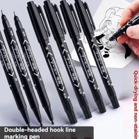 10Pcs/set Double Tip Art Black Blue ink Permanent Paint Marker Pen for Plastic Wood Stone Metal Glass Doodling Marking Graffiti 6