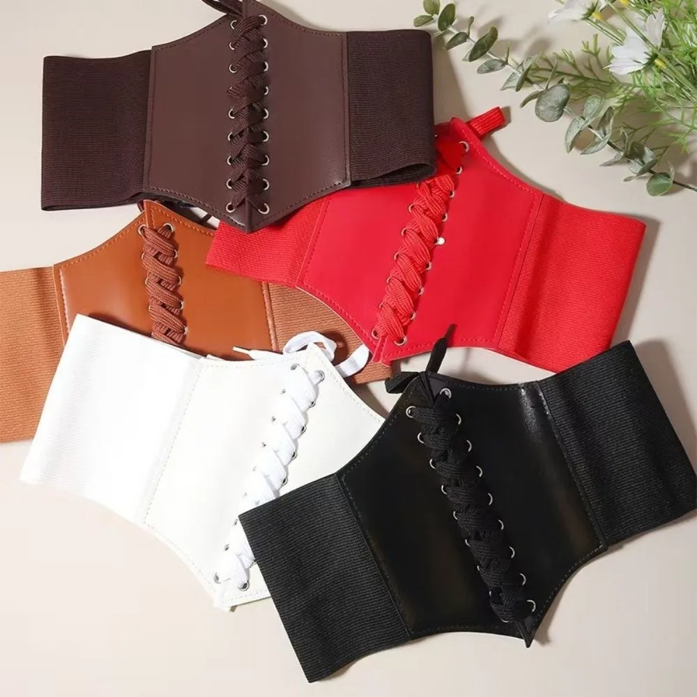 Wide Corset Waist Belt Elastic Design Slimming Waistband Strap Decorative External Wear Waist Bands For Women Lady Girl Bridal