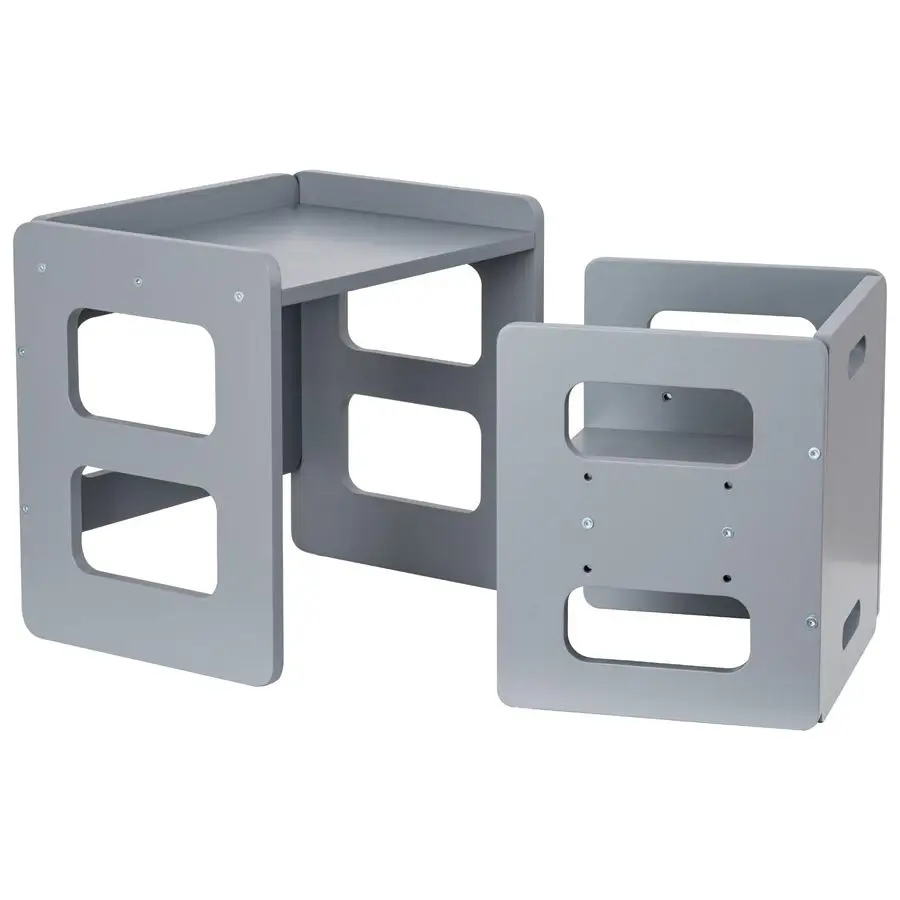 

Набор столика и стульчика Монтессори для малышей и младенцев, детский комплект мебели из массива дерева с регулировкой высоты