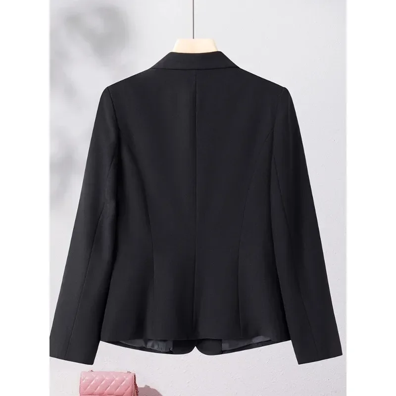 Beige Black Khaki Women Blazer Ladies Jacket Female Long Sleeve Single Button Solid Work Wear Formal Coat For Autumn Winter