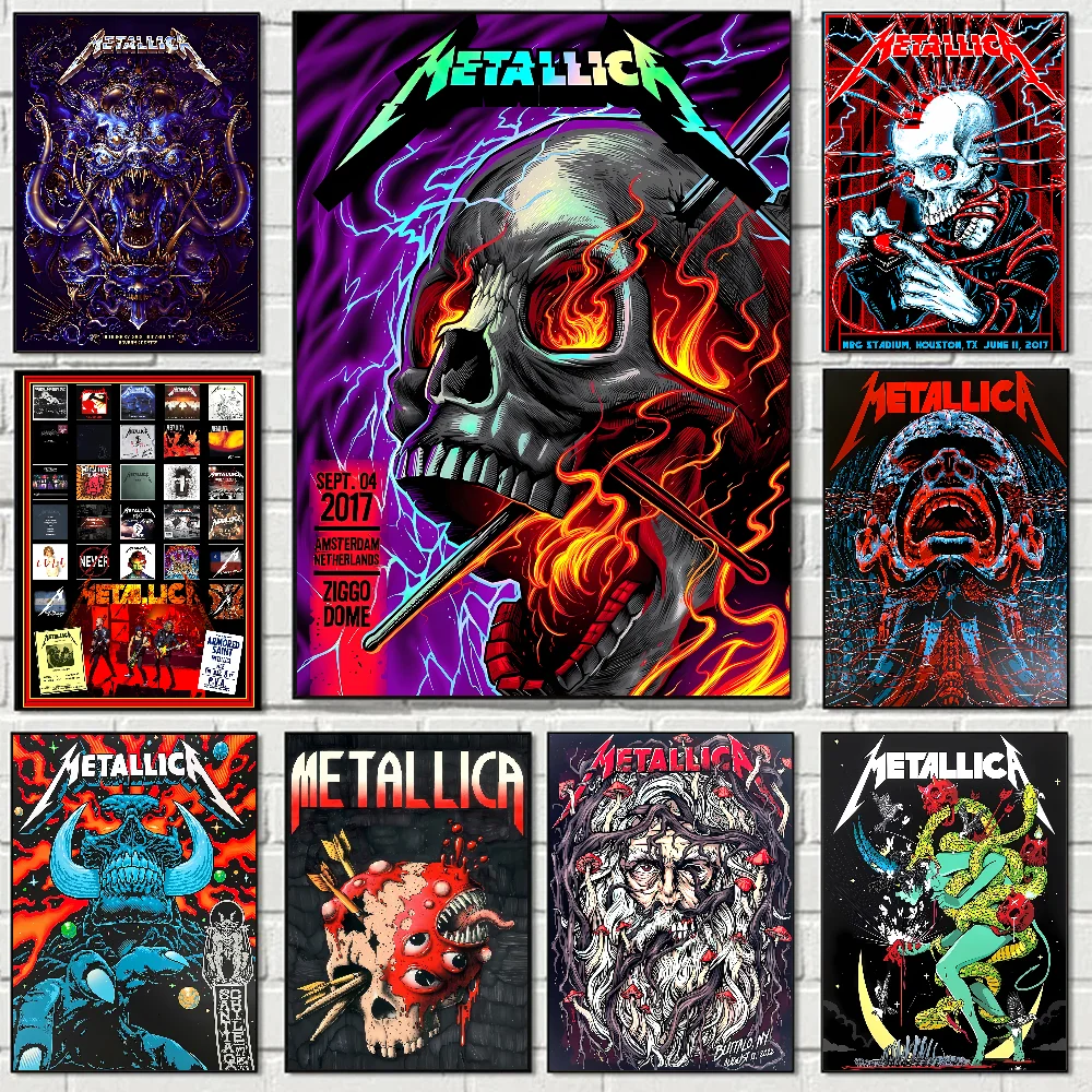 Band M-METALLICA Poster Stickers Art Wall Murals Decor Game Room Decor Gifts HD Painting