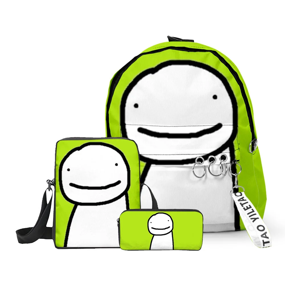 Fashion Youthful dream smp 3D Print 3pcs/Set Children Pupil Travel bags Key Chain Small Backpack Shoulder Bag Pencil Case